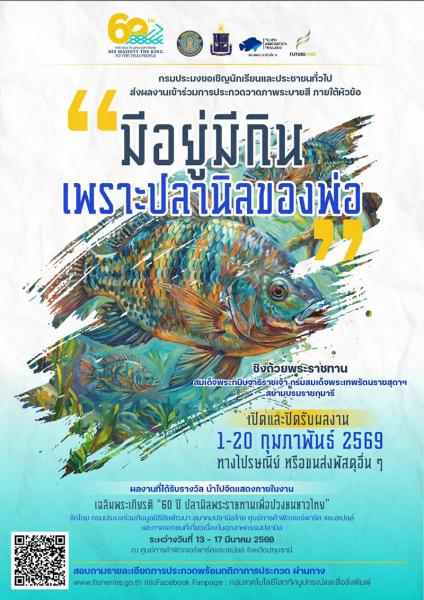 ประกวดวาดภาพระบายสี หัวข้อ "มีอยู่มีกินเพราะปลานิลของพ่อ"